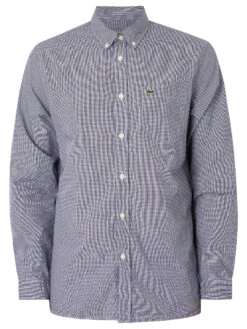 Lacoste Chest Pocket Check Shirt - Blue -Standout Fashion Shop 48182f