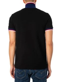 Lacoste Stripe Collar Polo Shirt - Black -Standout Fashion Shop 48199c