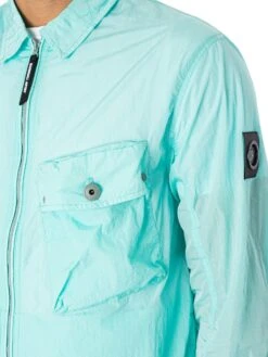 Marshall Artist Krinkle Nylon Pocket Overshirt - Cyan -Standout Fashion Shop 48205d