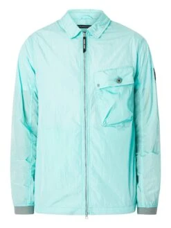 Marshall Artist Krinkle Nylon Pocket Overshirt - Cyan -Standout Fashion Shop 48205e