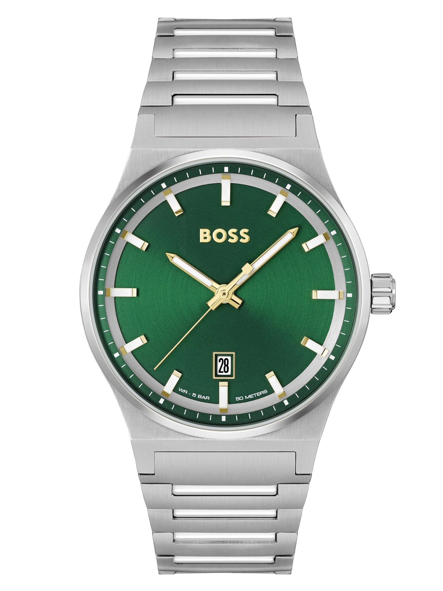 BOSS Cando Steel Watch - Silver/Green 1 BOSS Cando Steel Watch - Silver/Green