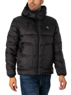Calvin Klein Jeans Trim Padded Jacket - Black