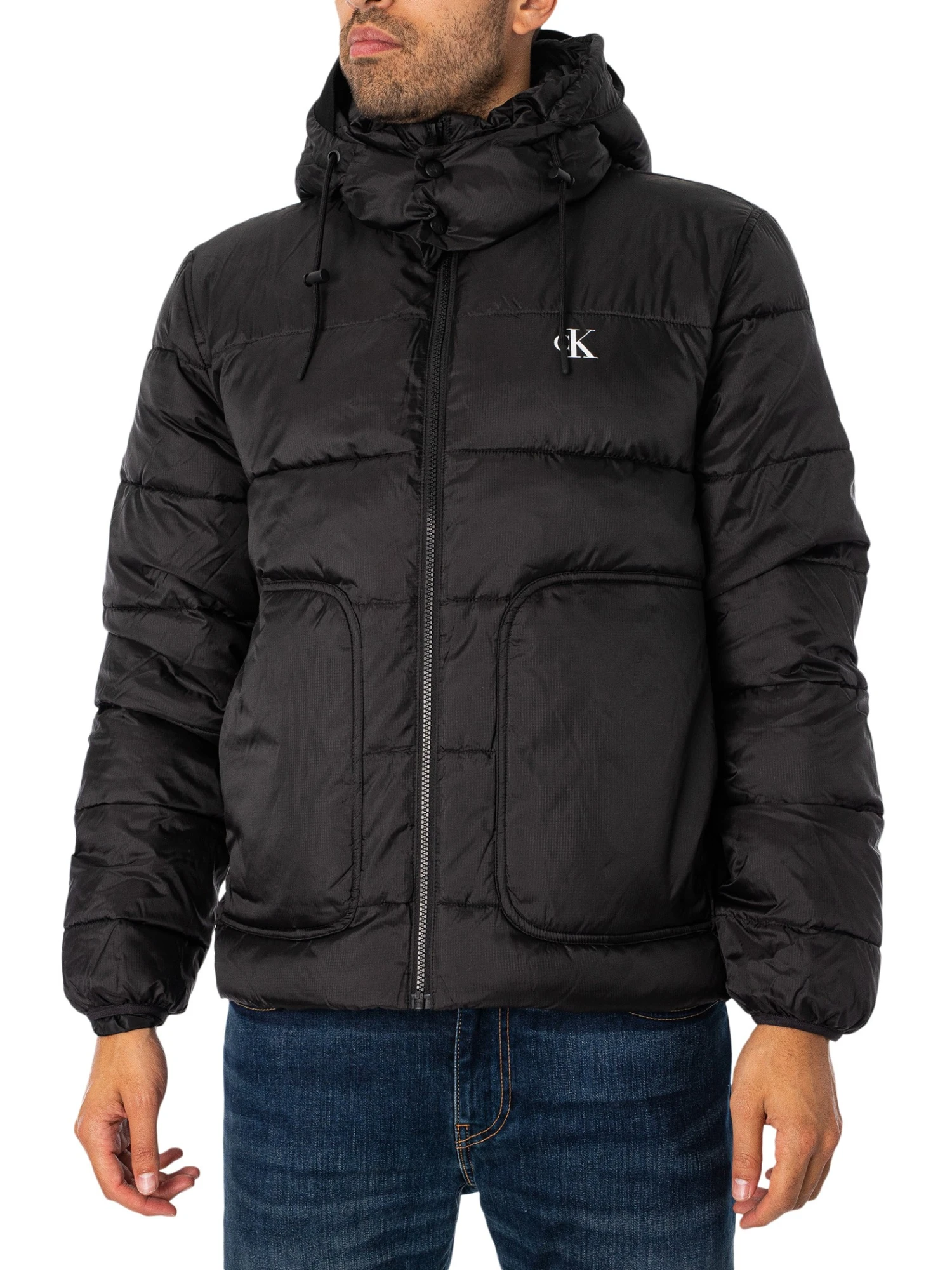 Calvin Klein Jeans Trim Padded Jacket - Black 2 Calvin Klein Jeans Trim Padded Jacket - Black - Image 2