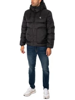 Calvin Klein Jeans Trim Padded Jacket - Black 14 Calvin Klein Jeans Trim Padded Jacket - Black -Standout Fashion Shop 48306g
