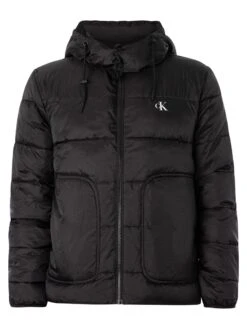 Calvin Klein Jeans Trim Padded Jacket - Black 15 Calvin Klein Jeans Trim Padded Jacket - Black -Standout Fashion Shop 48306h