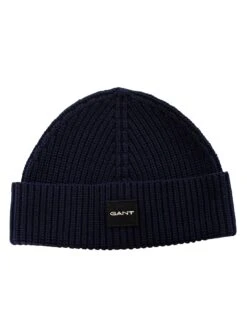 GANT Cotton Rib Knit Beanie - Marine