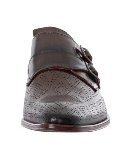 Jeffery West Monk Leather Shoes - Dark Brown -Standout Fashion Shop 48349d