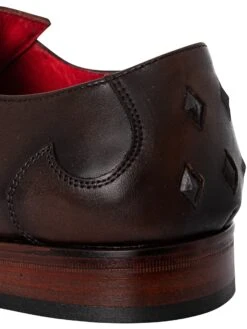 Jeffery West Monk Leather Shoes - Dark Brown -Standout Fashion Shop 48349i