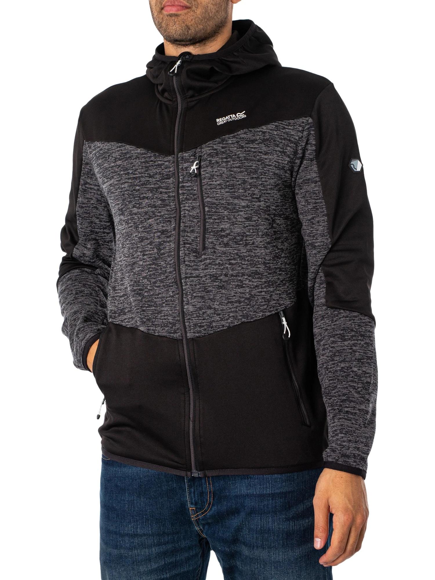Regatta Cadford V Full-Zip Fleece - Seal Grey Black 2 Regatta Cadford V Full-Zip Fleece - Seal Grey Black - Image 2