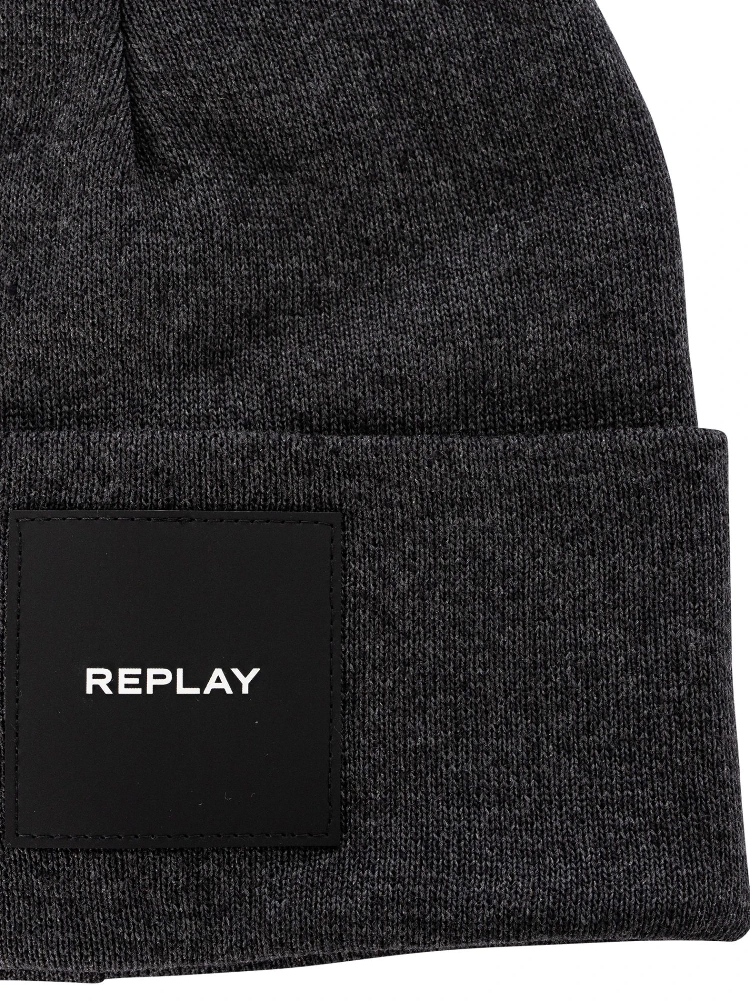 Replay Box Logo Beanie - Grey 2 Replay Box Logo Beanie - Grey - Image 2