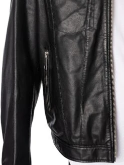 Antony Morato Pocket Slim Fit Leather Jacket - Black -Standout Fashion Shop 48446e