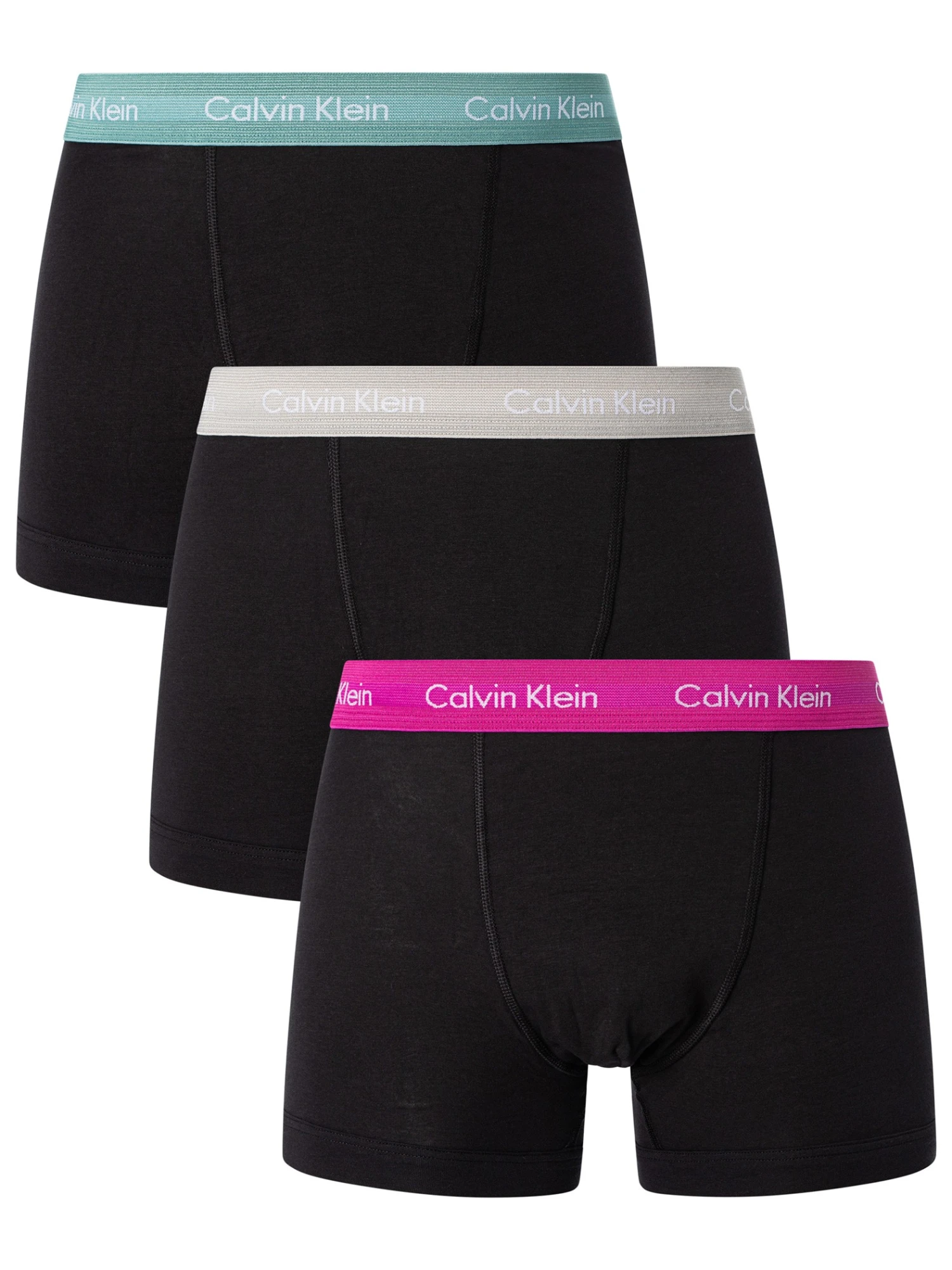Calvin Klein 3 Pack Trunks - Black (Wild Aster/Grey Heather/Artic Green) 1 Calvin Klein 3 Pack Trunks - Black (Wild Aster/Grey Heather/Artic Green)