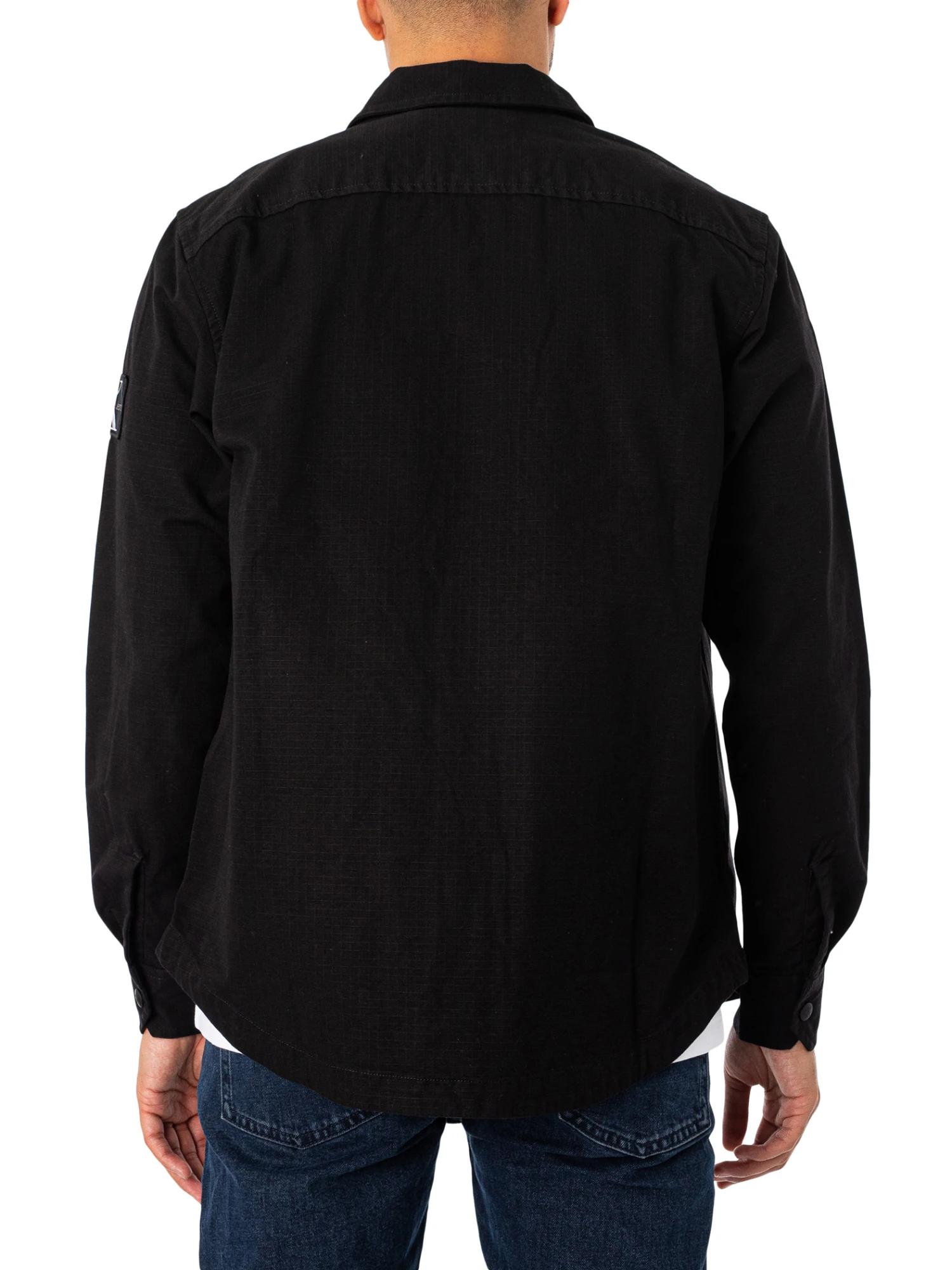 Calvin Klein Jeans Relaxed Essentials Ripstop Overshirt - Black 3 Calvin Klein Jeans Relaxed Essentials Ripstop Overshirt - Black - Image 3