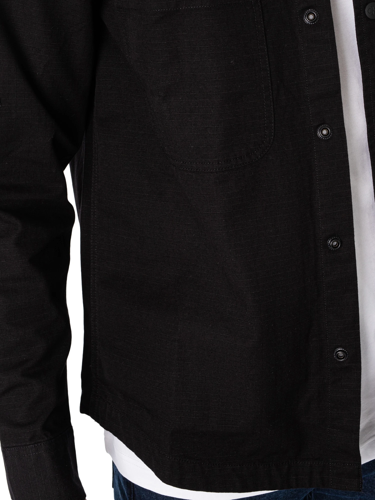 Calvin Klein Jeans Relaxed Essentials Ripstop Overshirt - Black 5 Calvin Klein Jeans Relaxed Essentials Ripstop Overshirt - Black - Image 5
