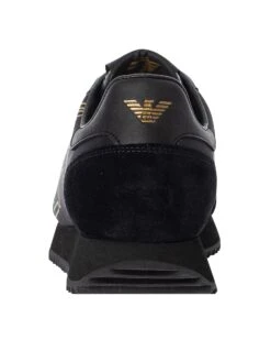 EA7 Side Logo Trainers - Black/Gold -Standout Fashion Shop 48496e
