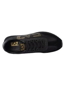 EA7 Side Logo Trainers - Black/Gold -Standout Fashion Shop 48496f