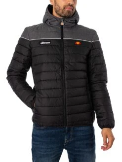 Ellesse Lombardy 2 Padded Jacket - Dark Grey Marl/Black