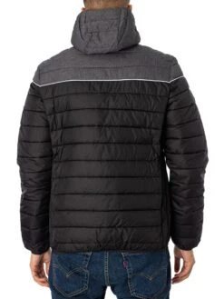 Ellesse Lombardy 2 Padded Jacket - Dark Grey Marl/Black -Standout Fashion Shop 48505c