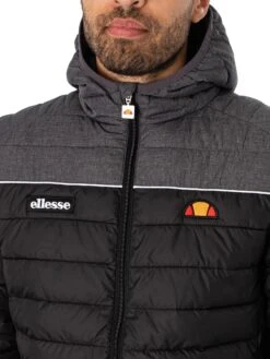 Ellesse Lombardy 2 Padded Jacket - Dark Grey Marl/Black -Standout Fashion Shop 48505d