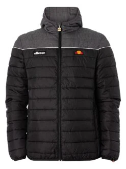 Ellesse Lombardy 2 Padded Jacket - Dark Grey Marl/Black -Standout Fashion Shop 48505f
