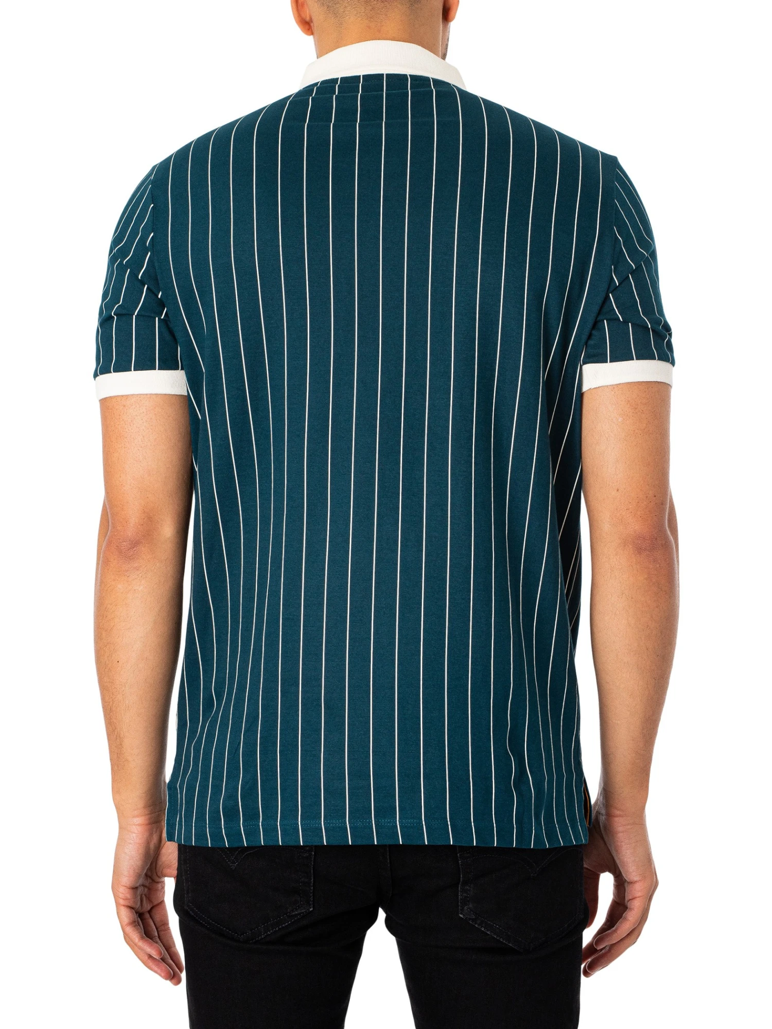 Fila Classic Vintage Stripe Polo Shirt - Reflecting Pond/Gardenia 3 Fila Classic Vintage Stripe Polo Shirt - Reflecting Pond/Gardenia - Image 3