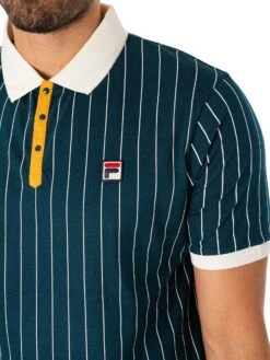 Fila Classic Vintage Stripe Polo Shirt - Reflecting Pond/Gardenia 8 Fila Classic Vintage Stripe Polo Shirt - Reflecting Pond/Gardenia -Standout Fashion Shop 48519d