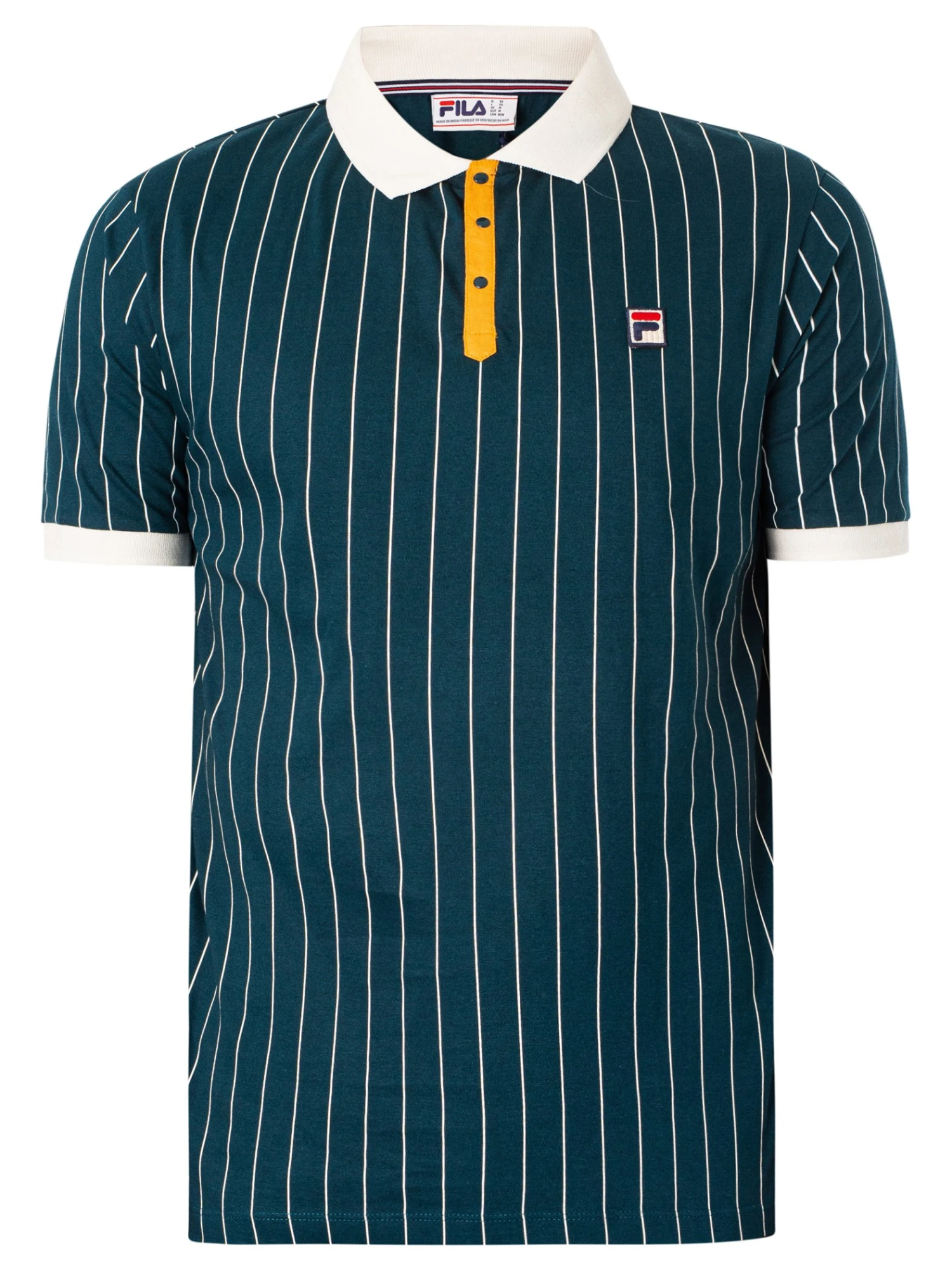 Fila Classic Vintage Stripe Polo Shirt - Reflecting Pond/Gardenia 5 Fila Classic Vintage Stripe Polo Shirt - Reflecting Pond/Gardenia - Image 5