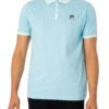 Fila Classic Vintage Stripe Polo Shirt - Sky Blue/Blue Glass