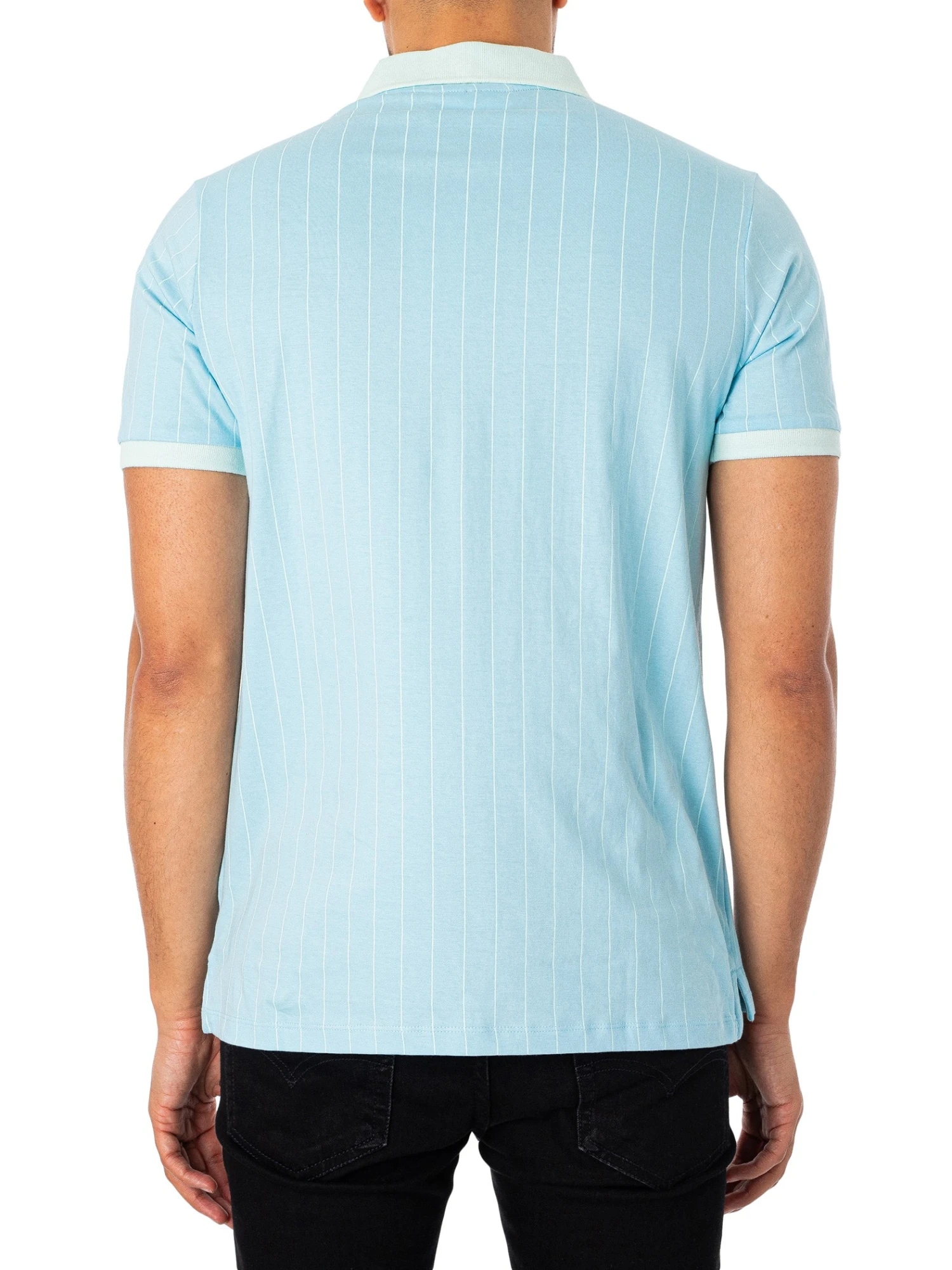 Fila Classic Vintage Stripe Polo Shirt - Sky Blue/Blue Glass 3 Fila Classic Vintage Stripe Polo Shirt - Sky Blue/Blue Glass - Image 3