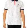 Fila Classic Vintage Stripe Polo Shirt - Gardenia/Navy