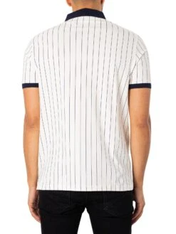 Fila Classic Vintage Stripe Polo Shirt - Gardenia/Navy -Standout Fashion Shop 48521c