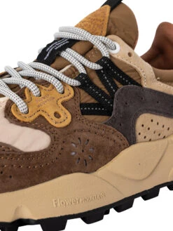 Flower Mountain Yamano 3 Suede Trainers - Beige/Brown -Standout Fashion Shop 48531h