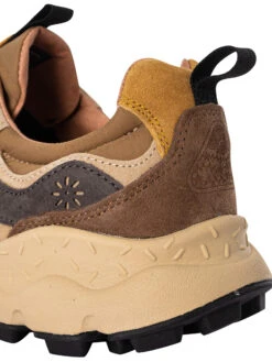 Flower Mountain Yamano 3 Suede Trainers - Beige/Brown -Standout Fashion Shop 48531i
