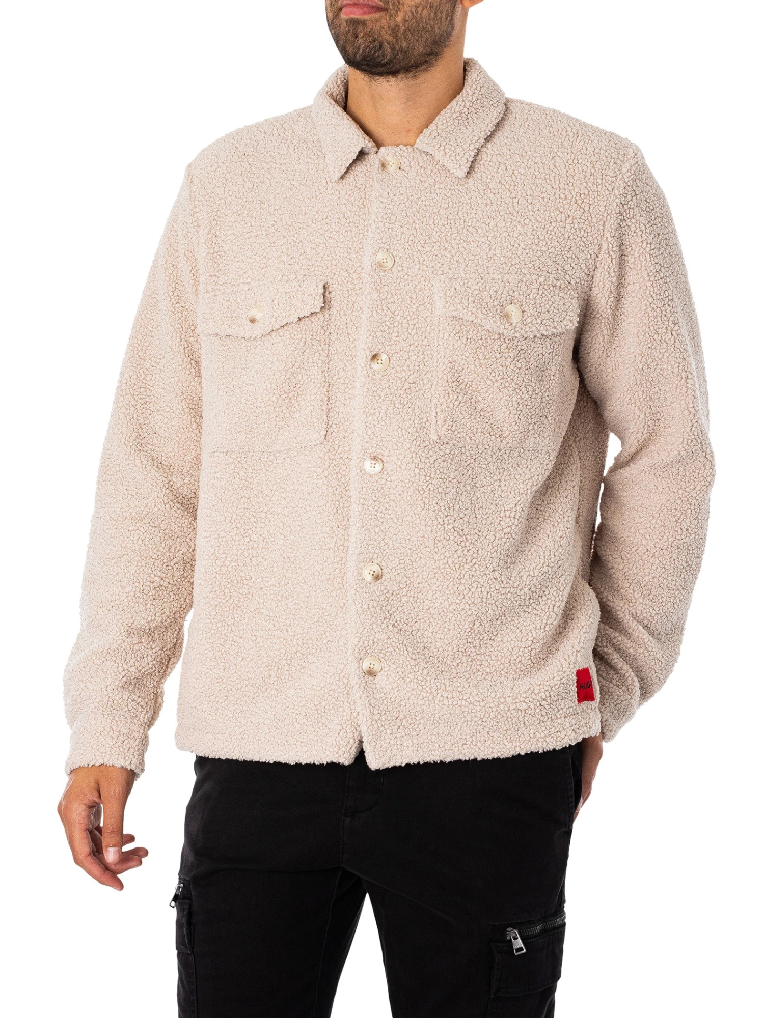 HUGO Enalu Sherpa Jacket - Natural 1 HUGO Enalu Sherpa Jacket - Natural
