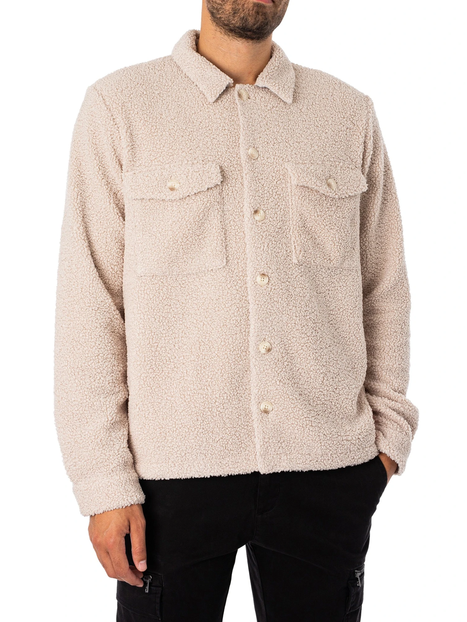 HUGO Enalu Sherpa Jacket - Natural 2 HUGO Enalu Sherpa Jacket - Natural - Image 2