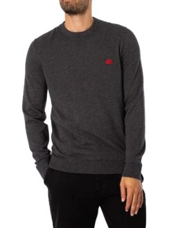 HUGO San Cassius Knit Sweater - Dark Grey