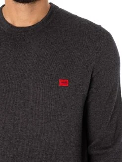 HUGO San Cassius Knit Sweater - Dark Grey -Standout Fashion Shop 48559d