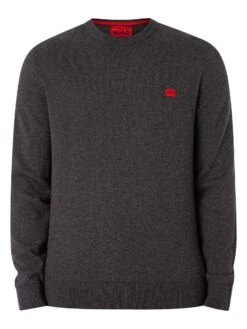 HUGO San Cassius Knit Sweater - Dark Grey -Standout Fashion Shop 48559f