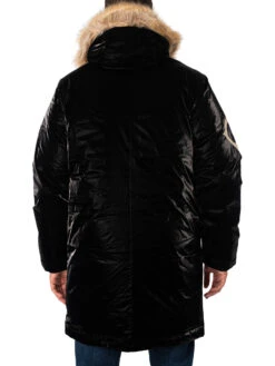 MA.STRUM Down Parka Jacket - Jet Black -Standout Fashion Shop 48580c