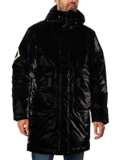MA.STRUM Down Parka Jacket - Jet Black -Standout Fashion Shop 48580i