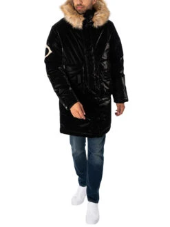 MA.STRUM Down Parka Jacket - Jet Black -Standout Fashion Shop 48580j