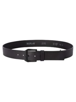 Replay Branded Leather Belt - Black -Standout Fashion Shop 48592d
