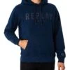 Replay Graphic Pullover Hoodie - Navy