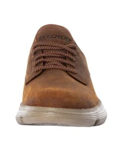 Skechers Slip-ins Garza Leather Trainers - Dark Brown -Standout Fashion Shop 48608d