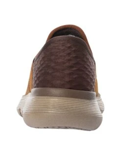 Skechers Slip-ins Garza Leather Trainers - Dark Brown -Standout Fashion Shop 48608e