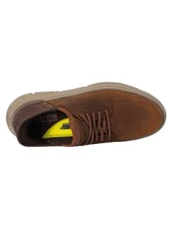 Skechers Slip-ins Garza Leather Trainers - Dark Brown -Standout Fashion Shop 48608f