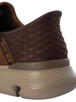 Skechers Slip-ins Garza Leather Trainers - Dark Brown -Standout Fashion Shop 48608i