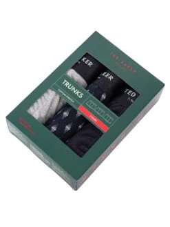 Ted Baker 3 Pack Trunks - Navy/Heather Grey/Faded Geo Navy -Standout Fashion Shop 48622i