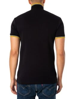 Trojan Check Panel Polo Shirt - Black -Standout Fashion Shop 48679c