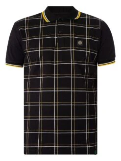 Trojan Check Panel Polo Shirt - Black -Standout Fashion Shop 48679f